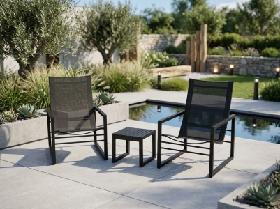 Brafab Vevi Lounge-Set Aluminium schwarz, 3-teilig