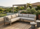 Brafab Weldon Ecklounge-Set 226x226cm, Aluminium khaki, inkl. Polster sand