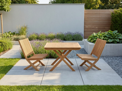 Brafab Julita Teak Lounge-Set-1, 2 Sessel und ein Tisch 90x90cm