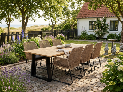 Brafab Laurion-Midway Gartenm&ouml;bel-Set-1, 6 Sessel Midway und 1 Tisch Laurion 230x100cm