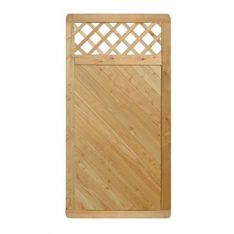Massivzaun 90x180cm mit Gitter Lrche natur