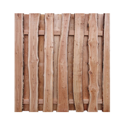 Bohlenzaun Rustic 180x180cm aus Lrche natur aus unbesumten, sgerauen Bohlen