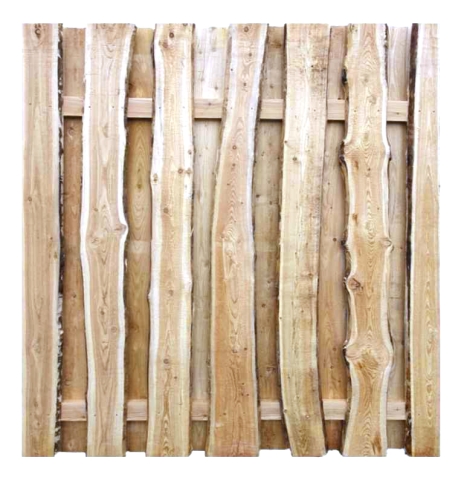 Bohlenzaun Starkis 180x180cm aus L&auml;rche natur aus unbes&auml;umten, s&auml;gerauhen Bohlen