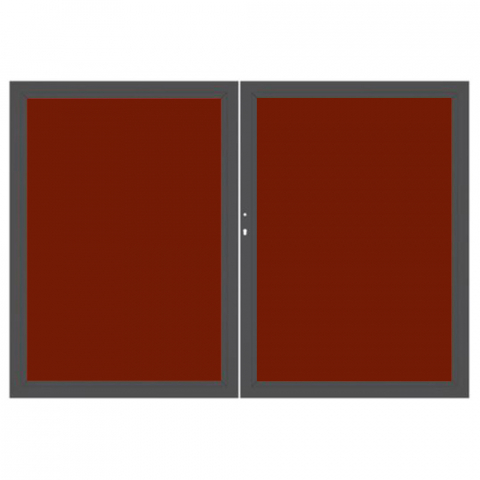 System Board Rot Doppeltor 2856 H:180cm, Anthrazitrahmen, Sonderbreite
