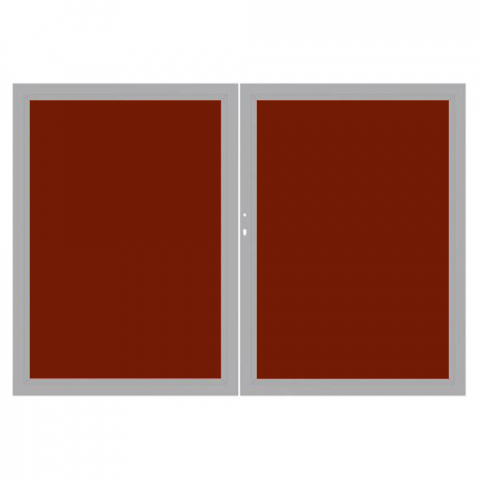 System Board Rot Doppeltor 2856 H:180cm, Silberrahmen, Sonderbreite
