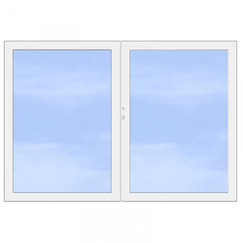 System Glas Klar Doppeltor 2856 H:180cm, Rahmen weiß, Sonderbreite