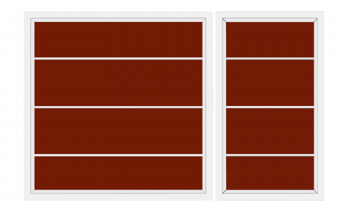 System Board XL Doppeltor rot 2838 H:180cm, Weirahmen, Sonderbreite