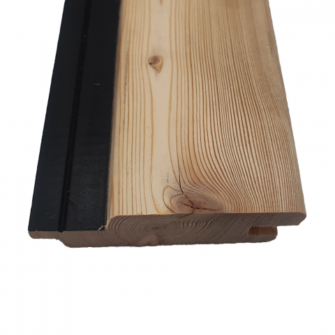 Rhombusleiste Nut+ schwarze Feder 27x94 mm kanadischer Lärche