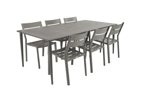 Brafab Delia Diningstuhl, Aluminium Khaki, stapelbar
