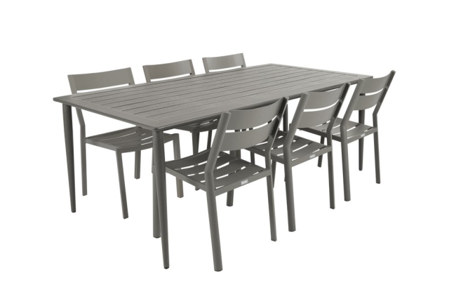 Brafab Delia Diningstuhl, Aluminium Khaki, stapelbar