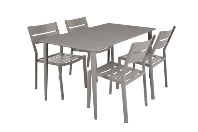 Brafab Delia Diningstuhl, Aluminium Khaki, stapelbar