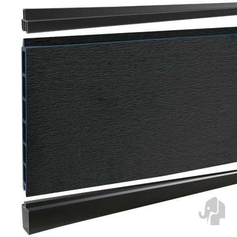 Elephant Steckzaun Modular 180 WPC Anthrazit co-extrudiert, Leisten Anthrazit 180x174cm