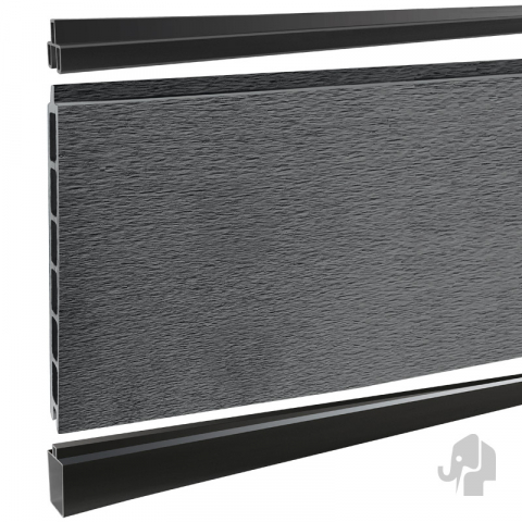 Elephant Steckzaun Modular 180 WPC Rock Grey co-extrudiert, Leisten Anthrazit 180x174cm