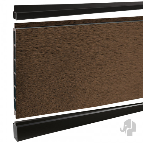 Elephant Steckzaun Modular 180 WPC Driftwood Dark 180x174cm co-extrudiert