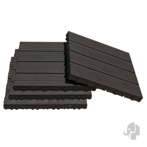 Terrassenfliese steckbar Anthrazit WPC 30x30x2,4cm genutet, Set a 4 St&uuml;ck
