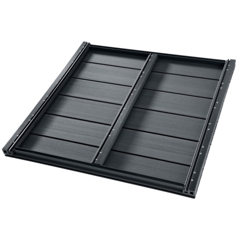 Terrassenfliese Anthrazit WPC 90x90x5cm geriffelt