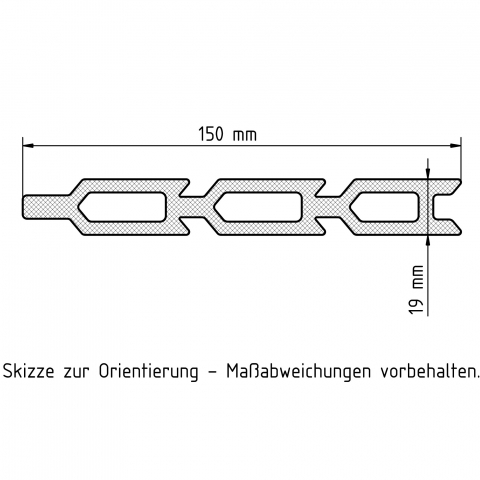 Elephant Steckzaun Set Triple Rhombus WPC Steingrau Leisten Schwarz