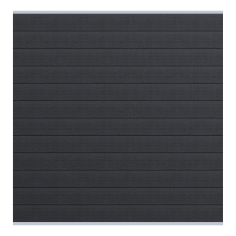 Elephant Steckzaun Set Mix and Match 180x174cm WPC Anthrazit co-extrudiert Leisten Silber