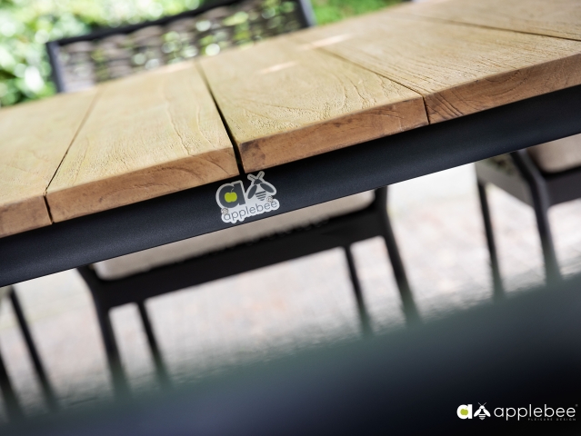 Apple Bee Milou Tisch Teak natur, schwarz 240x100cm