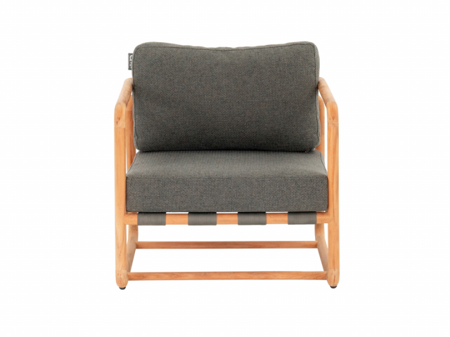 Apple Bee Dolce Lounge Sessel Teakholz Grau