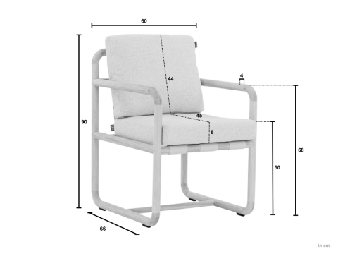 Apple Bee Dolce Armlehnstuhl Teak Kissen Grau