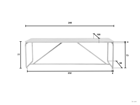 Apple Bee Dolce Gartentisch Teak 240x100cm