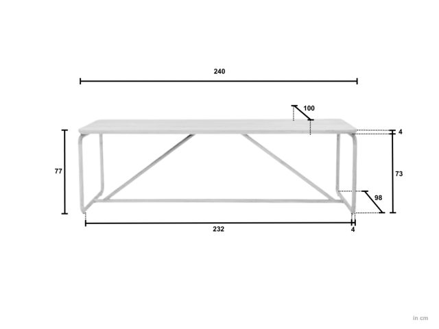 Apple Bee Dolce Gartentisch Teak 240x100cm