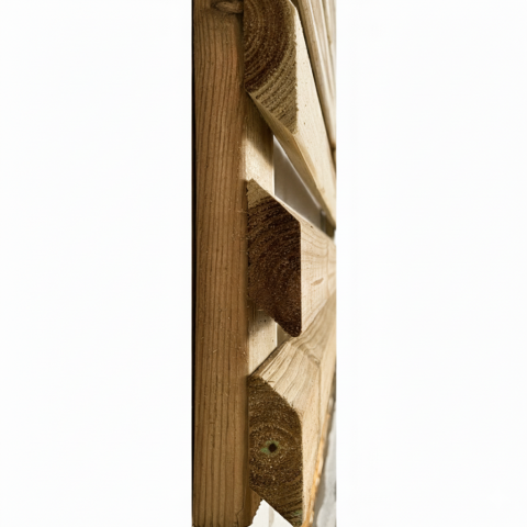 Massivzaun Rhombus gerade Kiefer KDI 180x180 cm