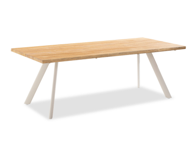 Niehoff Solid Baumkantentisch, Stativprofil Aluminium-Ivory, 240cm