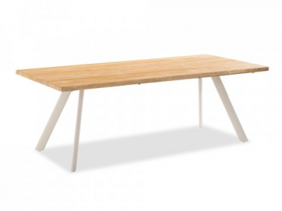 Niehoff Solid Baumkantentisch, Stativprofil Aluminium-Ivory, 280cm