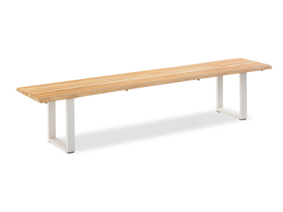 Niehoff Solid Gartenbank, Profilkufe Aluminium-Ivory, 240cm