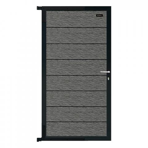 Elephant Zauntor Modular 180 WPC Rock Grey co-extrudiert 90x176cm, Leiste Anthrazit