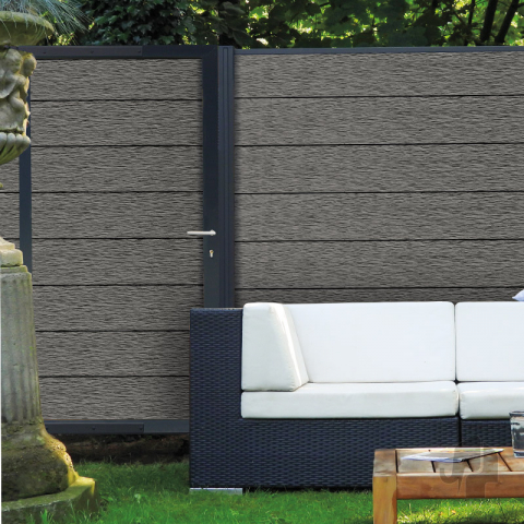 Elephant Zauntor Modular 180 WPC Rock Grey co-extrudiert 90x176cm inkl. Beschlag
