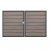GrojaSolid Grande Premium BPC Steckzaun Doppeltor DIN Rechts Sonderbreite H:180cm BiColor co-exdrudiert-anthrazit DB703