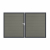 GrojaSolid Grande BPC Steckzaun Doppeltor DIN Rechts Sonderbreite H:180cm grau DB703