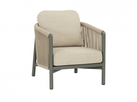 AppleBee Apple Bee Bora Bora Lounge Sessel Rope inkl. Kissen Aluminium taupe 8718091519340