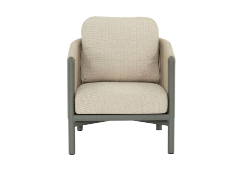 Apple Bee Bora Bora Lounge Sessel Rope inkl. Kissen Aluminium taupe