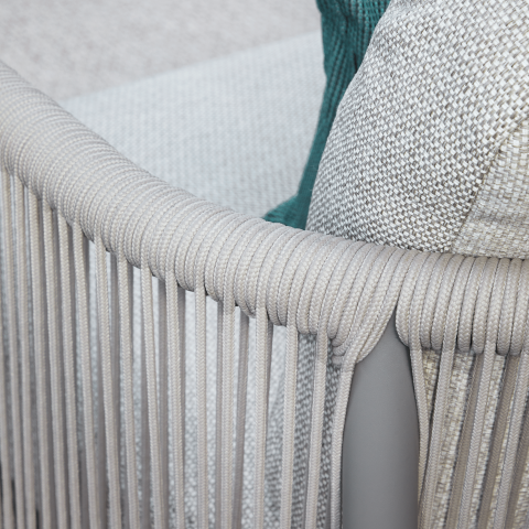 Apple Bee Bora Bora Lounge Sessel Rope inkl. Kissen Aluminium taupe