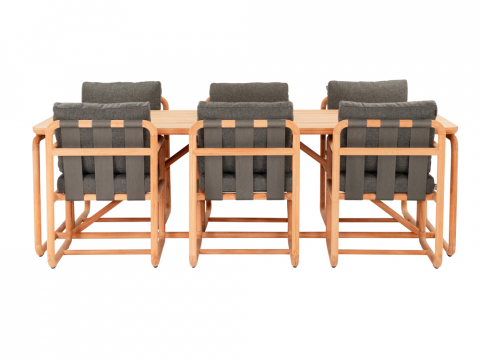 Apple Bee Dolce Gartenmöbel-Set aus Teakholz inkl. Tisch 240x100cm und 6 Sesseln