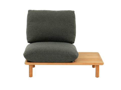 Apple Bee Sling Loungesessel Ablage links Teakholz Grau 108cm