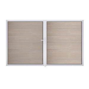 Groja BasicLine Steckzaun Doppeltor DIN Rechts Sonderbreite H:180cm Sheffield Oak EV1