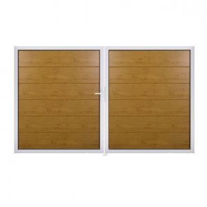 Groja BasicLine Steckzaun Doppeltor DIN Rechts Sonderbreite H:180cm Asteiche natur EV1