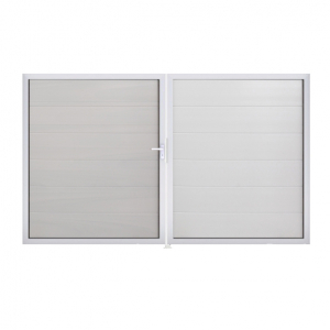 Groja BasicLine Steckzaun Doppeltor DIN Rechts Sonderbreite H:180cm weiss EV1