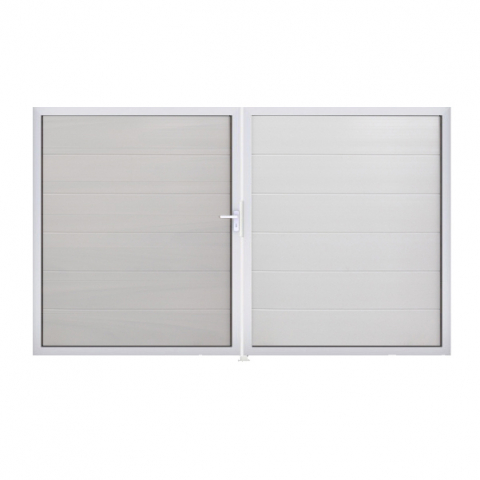 Groja BasicLine Steckzaun Doppeltor DIN Rechts Sonderbreite H:180cm weiss EV1