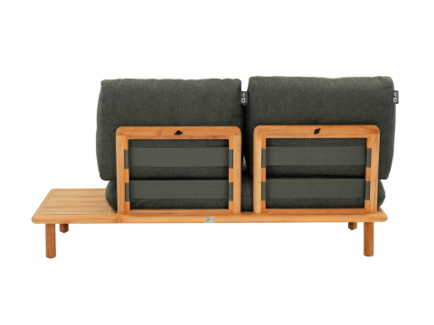 Apple Bee Sling 2-Sitzer Sofa Ablage links ca. 175cm Teakholz Grau