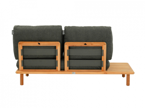 Apple Bee Sling 2-Sitzer Sofa Ablage rechts ca. 175cm Teakholz Grau