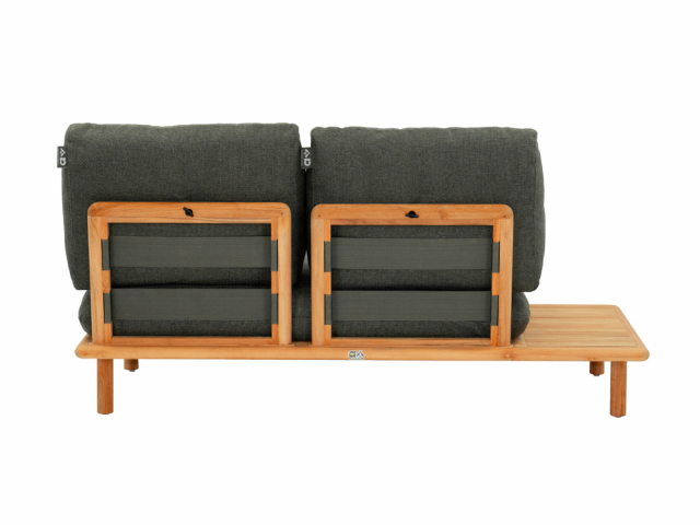 Apple Bee Sling 2-Sitzer Sofa Ablage rechts ca. 175cm Teakholz Grau