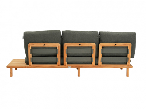 Apple Bee Sling 3-Sitzer Sofa Ablage links ca. 242cm Teakholz Grau