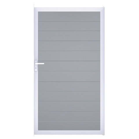 Groja BasicLine Steckzaun schmal Universal Tor 100x180cm silbergrau EV1