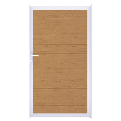 Groja BasicLine Steckzaun schmal Universal Tor 100x180cm Asteiche natur EV1